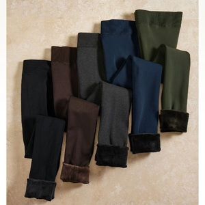 2 PAIRS 💞 Black and Navy Fur Lined Leggings